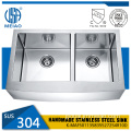 Farmhouse Kitchen Sink Double Bowl Stainless Steel Kitchen Handmade Apron Sink Supplier